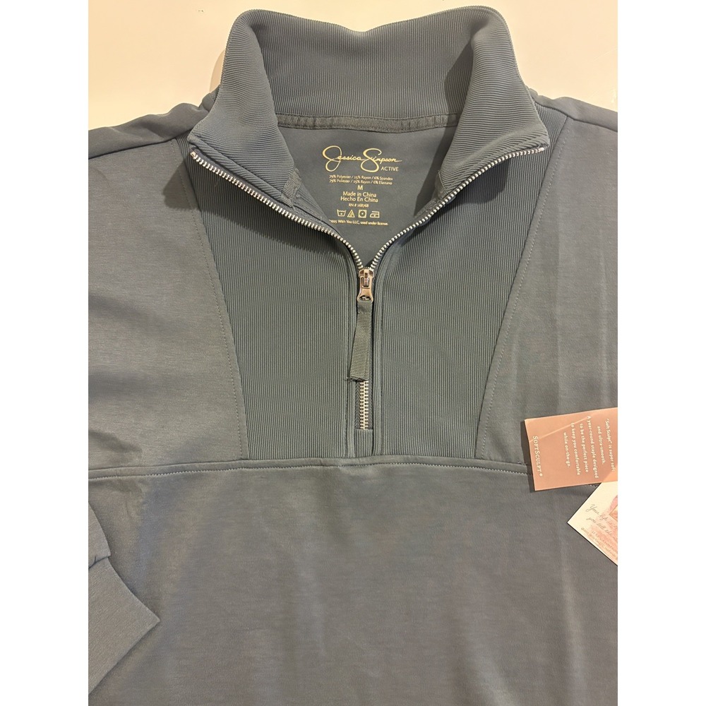 NEW - Jessica Simpson Active Quarter Zip Pullover - Medium / GRAY / SUPER SOFT